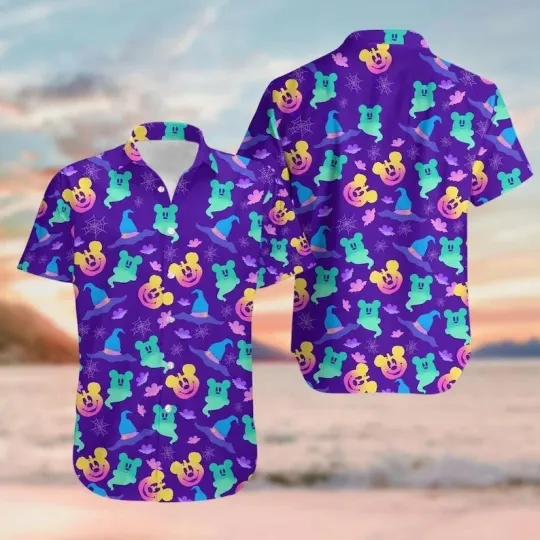 Discover Disney Mickey Mouse Ghost Halloween Boo Spooky Season Unisex Hawaiian Shirt
