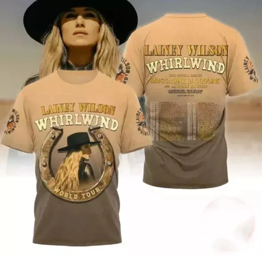 Discover Lainey Wilson Whirlwind World Tour 2025 T shirt 3D Unisex