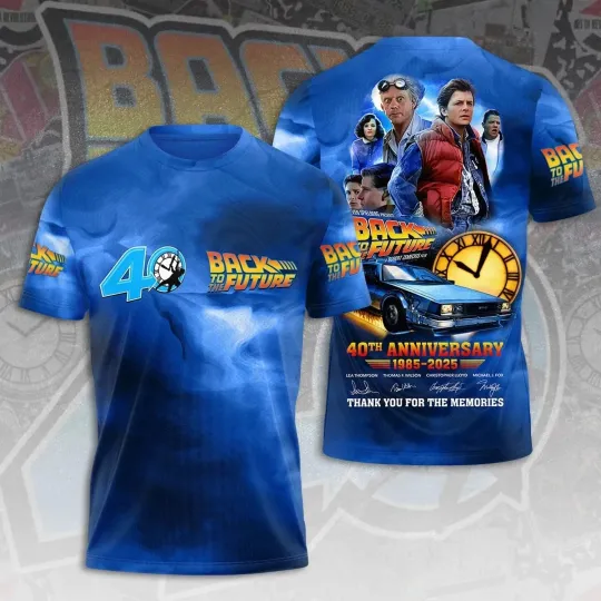 Back To The Future 40th Anniversary Movie 3D T Shirt