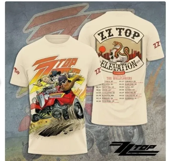 Discover Zz Top Tour 2025 Elevation Double Sided 3D Tee Shirt S-5XL
