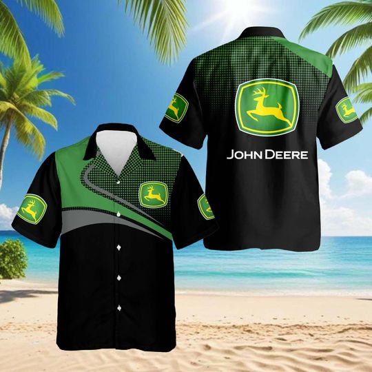 Discover John Dee Logo Hawaiian Shirt, All Over Print Aloha Shirt for Men and Women, Casual Short Sleeve Summer Beach Vacation Farmer Gift