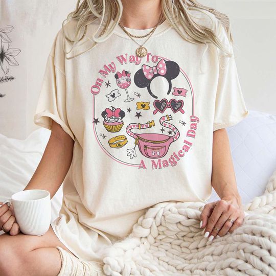Discover Disney Parks Walt On My Way To A Magical Day Shirt, Magic Kingdom Tee, Disneyland Trip Matching Shirts, Disney Girl Trip 2025