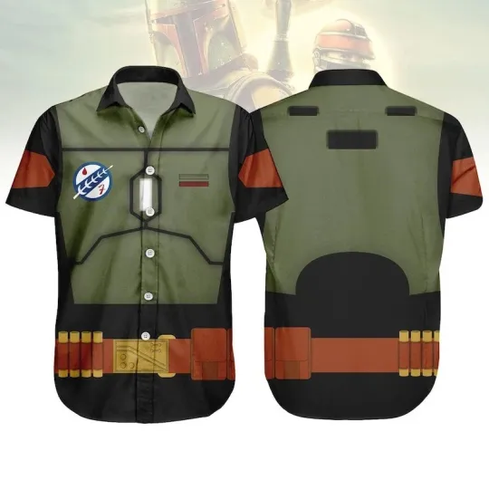 Discover Disney Star Wars Boba Fett Cosplay Costume Galaxy's Edge Hawaiian Shirt