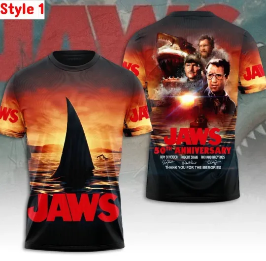 Discover Jaws 50Th Anniversary Thank You Signatures 3D TShirt