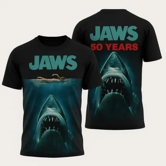 Discover JAWS Shark 50 Years Anniversary 3D T-Shirt