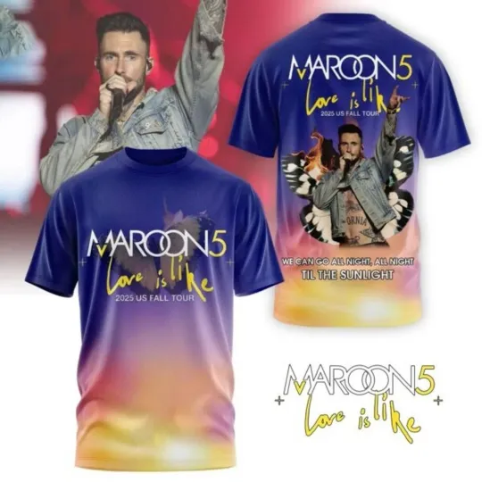 Maroon 5 2025 Us Fall Tour 3D T-Shirt