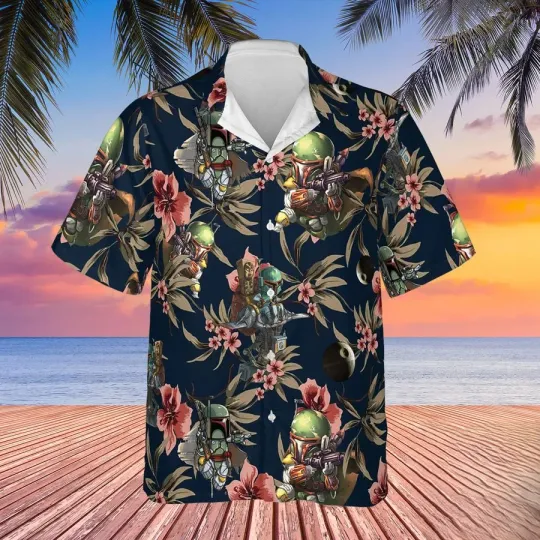 Discover Disney Star Wars Boba Fett Fan Art Hawaiian Shirt