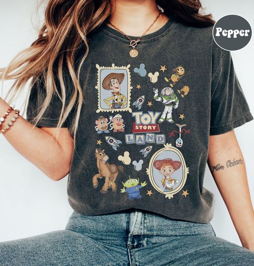 Vintage Toy Story Characters Tee, Toy Story T-Shirt, Toy Story Land Shirt, Buzz Lightyear, Jessie Woody Toy Story Birthday Gift
