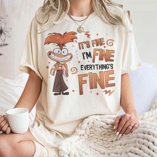 Discover Anxiety Inside Out T-Shirt, Inside Out Characters Shirt, Disney Emotions Shirt, Im Fine Everything is Fine Shirt, Inside Out 2 Shirt
