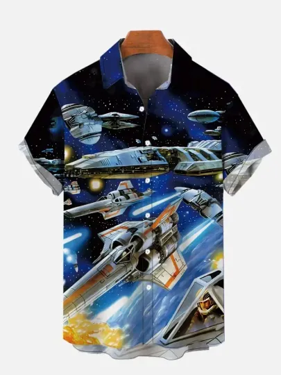 Discover Disney Star Wars Spaceship Galaxy's Edge Hawaiian Shirt
