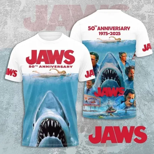 Discover Jaws 50Th Anniversary 3D All Over Printed T Shirt
