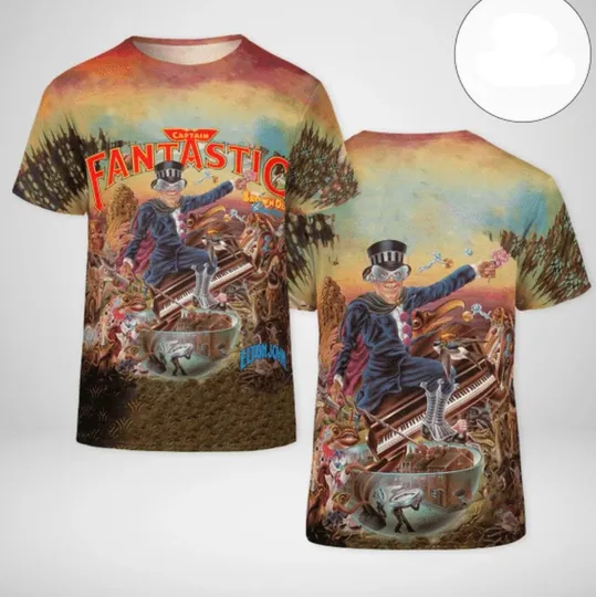 Discover Elton John Captain Fantastic And The Brown Dirt Cowboy 3D AOP T Shirt