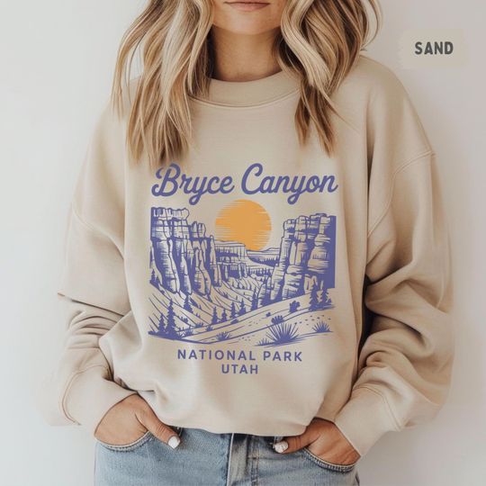 Vintage National Park Sweatshirt, Retro Bryce Canyon Sweatshirt, Outdoor Adventure Gift, Nature Lover Jumper, Hiking Apparel
