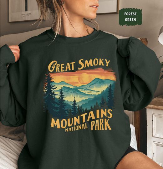 Discover Vintage Great Smoky Mountains Sweatshirt, Tennessee Sweatshirt, Great Smoky Mountains National Park gifts