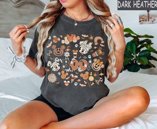 Discover Vintage Disney Spooky Vibes Shirt, Disney Halloween Shirt, Disney Boo Shirt, Mickey Minnie Halloween Shirt, Disney Pumpkin Shirt, Cute Shirt