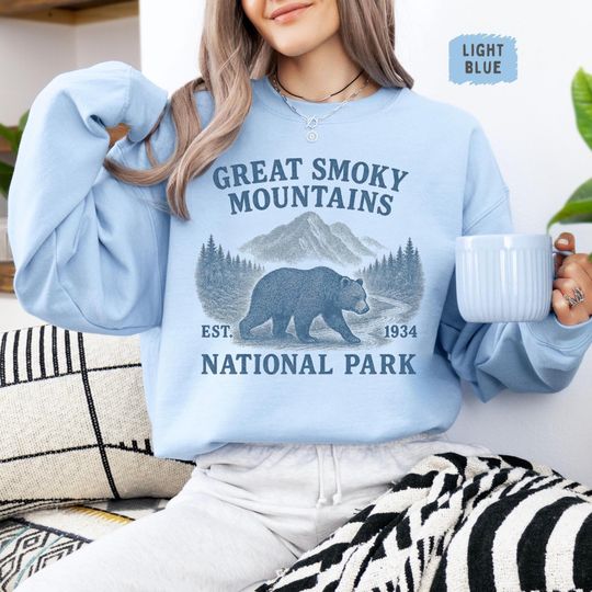 Discover Retro Great Smoky Mountains National Park Sweatshirt, Vintage Mountain Sweatshirt, Nature Lover Pullover