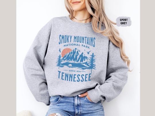 Discover Vintage Great Smoky Mountains Sweatshirt, Tennessee Sweatshirt Great Smoky Mountains National Park