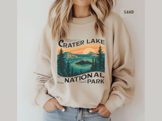 Crater Lake National Park Sweatshirt, Nature Lover Gift, Outdoor Adventure Sweatshirt, Oregon Sweatshirt, Travel Gift, National Park Apparel