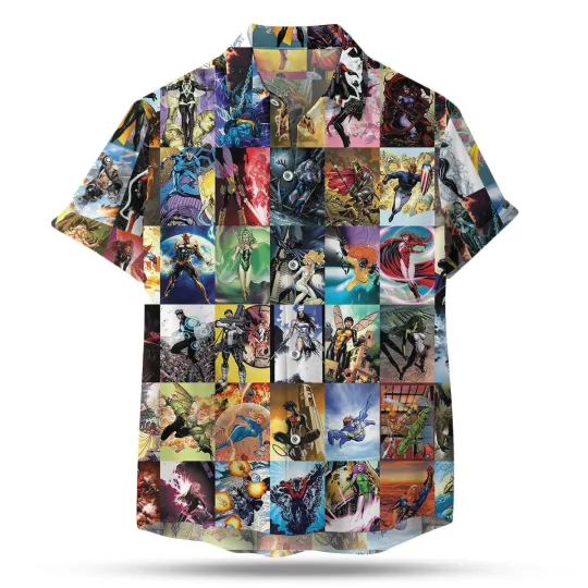 Discover Disney Marvel Superheroes Battle Comic Tropical Summer Hawaiian Shirt