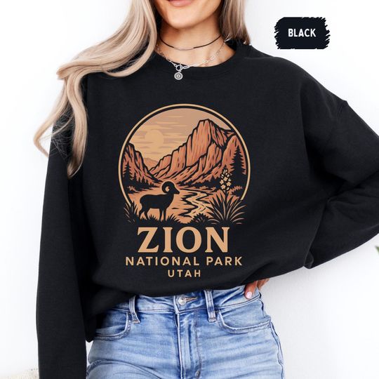 Retro Zion National Park Sweatshirt, Vintage Mountain Lovers, Travel Gift