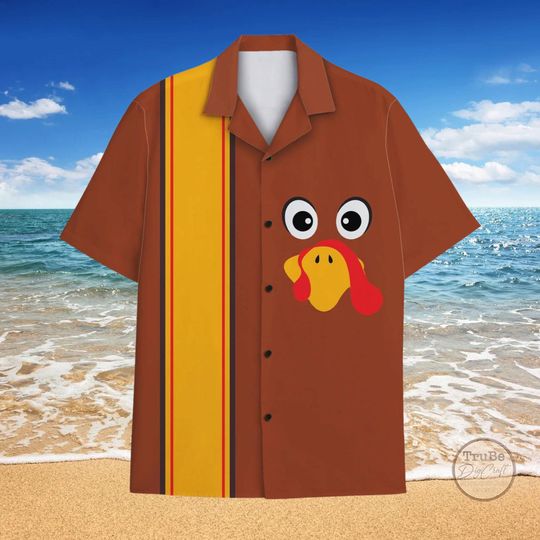 Discover Funny Turkey Face Hawaiian Shirt, Thanksgiving Summer Button Shirt