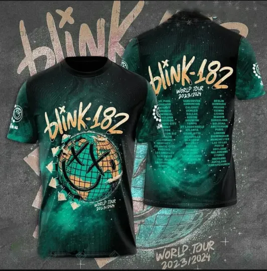 B182 band World 2023 2024 3D Shirt, T-Shirt For Blink Fans