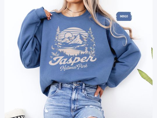 Vintage Jasper National Park Sweatshirt, Jasper Sweatshirt, Canadian Rockies Sweatshirt, Rocky Mountains, Canada gift
