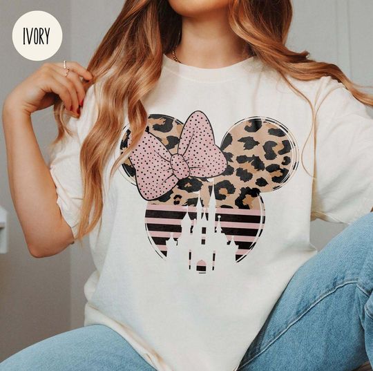 Discover Minnie castle Shirt, Disneyworld Shirts, Animal shirt, Minnie Ear Shirt , Leopard cheetah print Shirt, Disney Shirt , Disney Ear Shirt,
