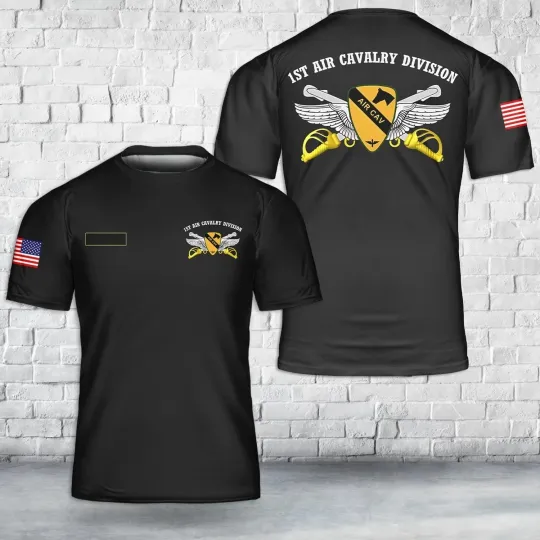Discover Custom Name US Army 1st Air Cavalry Division 3D Shirt AOP Shirt Full Size S-5XL