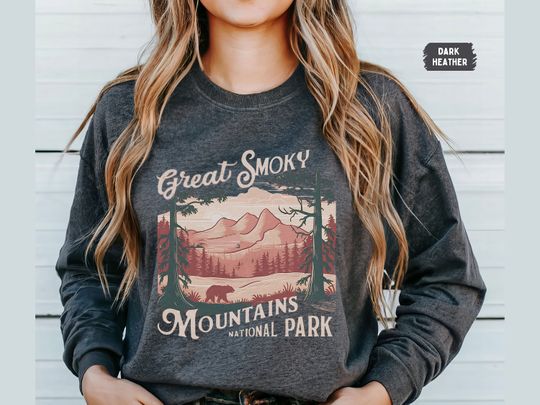 Discover Great Smoky Mountains Sweatshirt, Vintage Tennessee Sweater, Great Smoky Mountains National Park