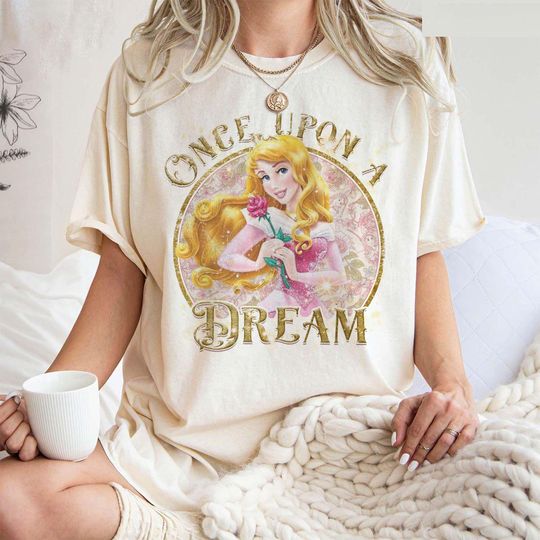 Discover Disney Princess Sleeping Beauty Aurora Once Upon Dream Retro Shirt, Magic Kingdom Unisex T-shirt Family Birthday Gift Adult Kid Toddler Tee