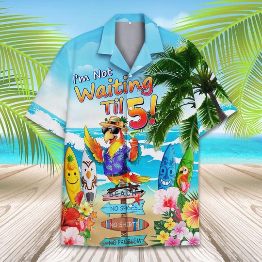 Discover Tropical Parrot Hawaiian Shirt for Men and Women, Short Sleeve Button-Up Beach Summer Vacation
