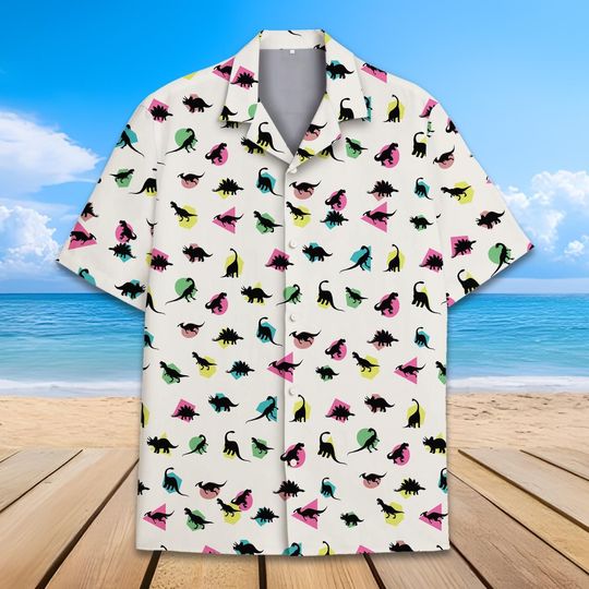 Discover Retro Dinosaur Hawaiian Shirt for Men, Women & Youth
