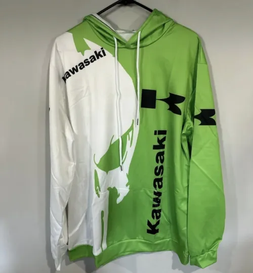 Discover Kawassakii hoodie men’s new Green Black White Logo Sweatshirt