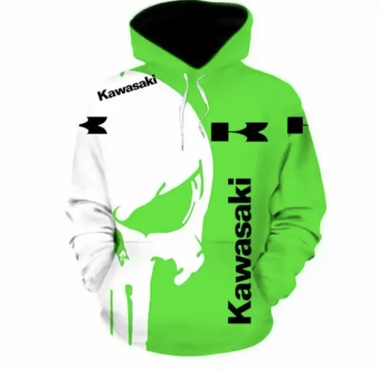 Discover Kawassakii hoodie men’s new Logo Sweatshirt Green Black Sweatshirt