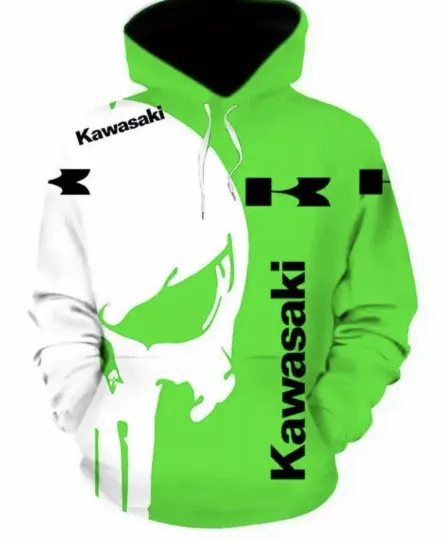 Discover Kawassakii hoodie men new Green Black Logo Sweatshirt New Hooded