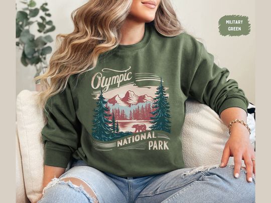Olympic National Park Sweatshirt, Retro Washington Sweater, Olympic National Park gifts