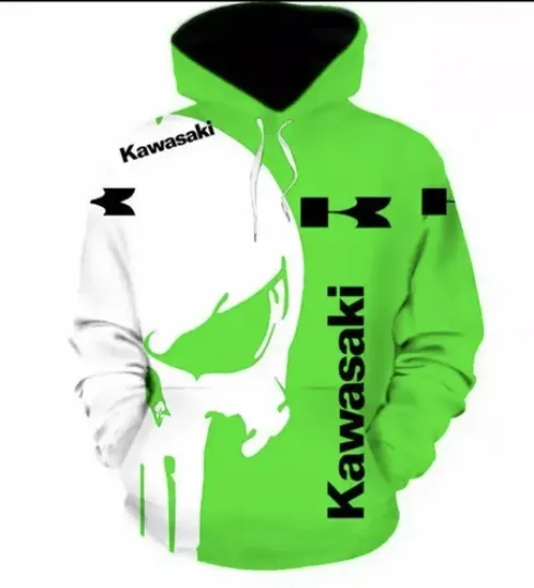 Discover Kawassakii hoodie Logo Sweatshirt Green Black New