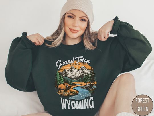 Grand Teton National Park Sweatshirt, Vintage Wyoming Sweatshirt, Grand Teton National Park gifts