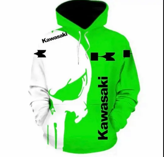 Discover Kawassakii hoodie men new Green Black Logo Sweatshirt New