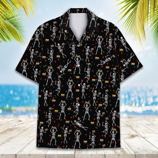 Discover Pride Skeleton Hawaiian Shirt Men Women Youth