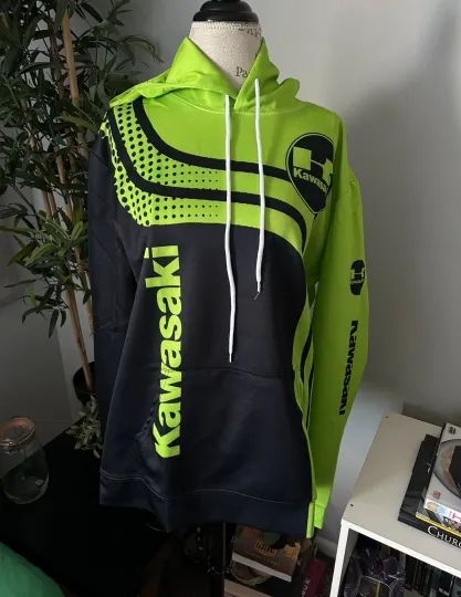 Discover Kawassakii hoodie men new Green Black Logo Sweatshirt