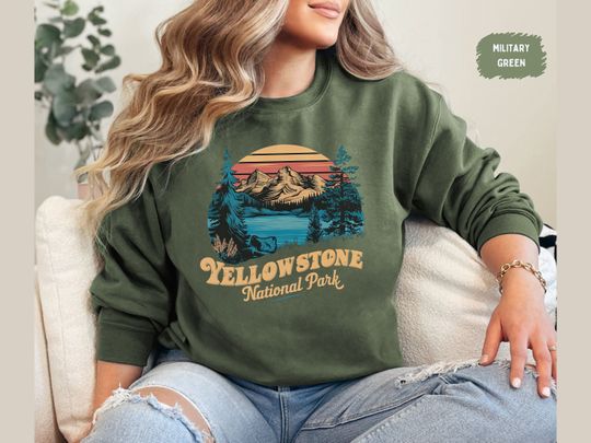 Discover Vintage YStone National Park Sweatshirt, Montana Sweater Wyoming Sweatshirt YStone tee Montana Vacation gift YStone Souvenir