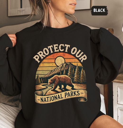 Retro National Parks Sweatshirt, Vintage Nature Jumper Sweatshirt, Outdoor Hike Sweatshirt, Eco-Friendly Camping Sweatshirt