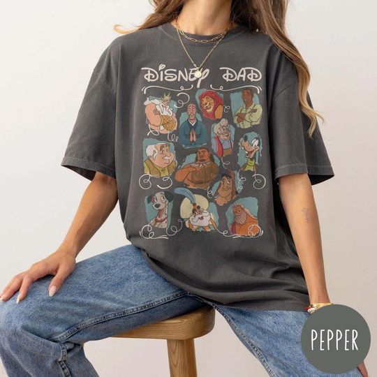Discover Vintage Disney Dad Comfort Colors Shirt, Disney Characters Shirt, Fathers Day Shirt, Disneyworld Shirt, Disney Father Family Shirt,Dad Gift