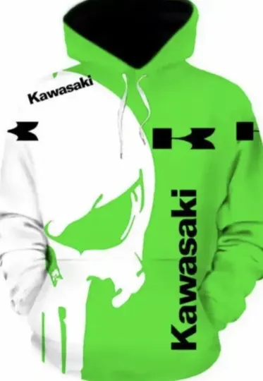 Discover Kawassakii hoodie new Green Black Logo Sweatshirt
