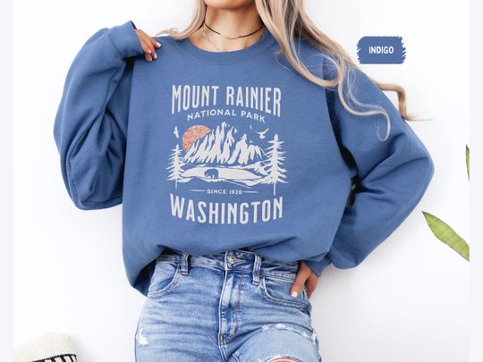 Mount Rainier National Park Sweatshirt, Vintage Washington Sweatshirt, Mount Rainier National Park gift