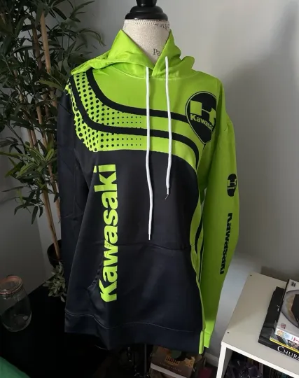 Discover Kawassakii hoodie men’s new Green Black Logo Sweatshirt New