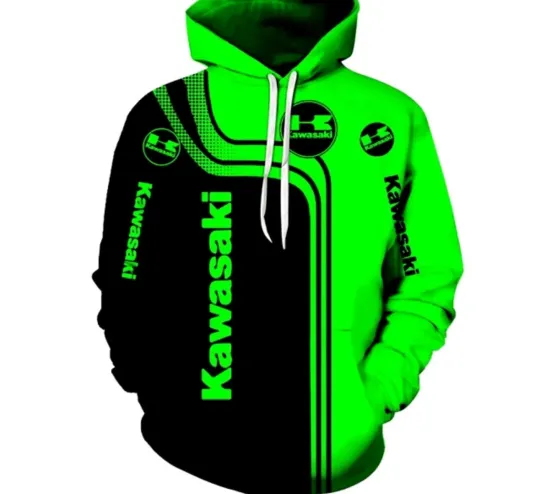 Discover Kawassakii hoodie men’s new Logo Sweatshirt Green Black Sweatshirt