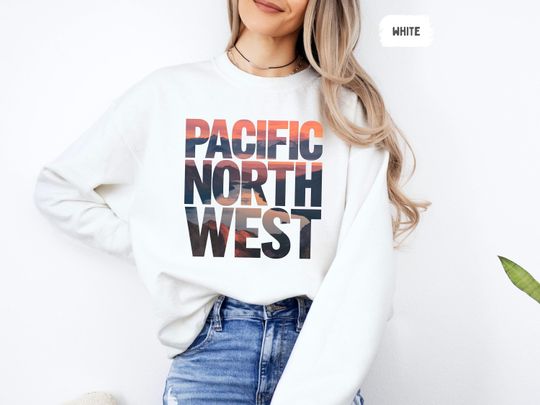 Pacific Northwest Sweatshirt, Oregon Pullover, Washington Cozy Jumper, Mountain Cabin Apparel